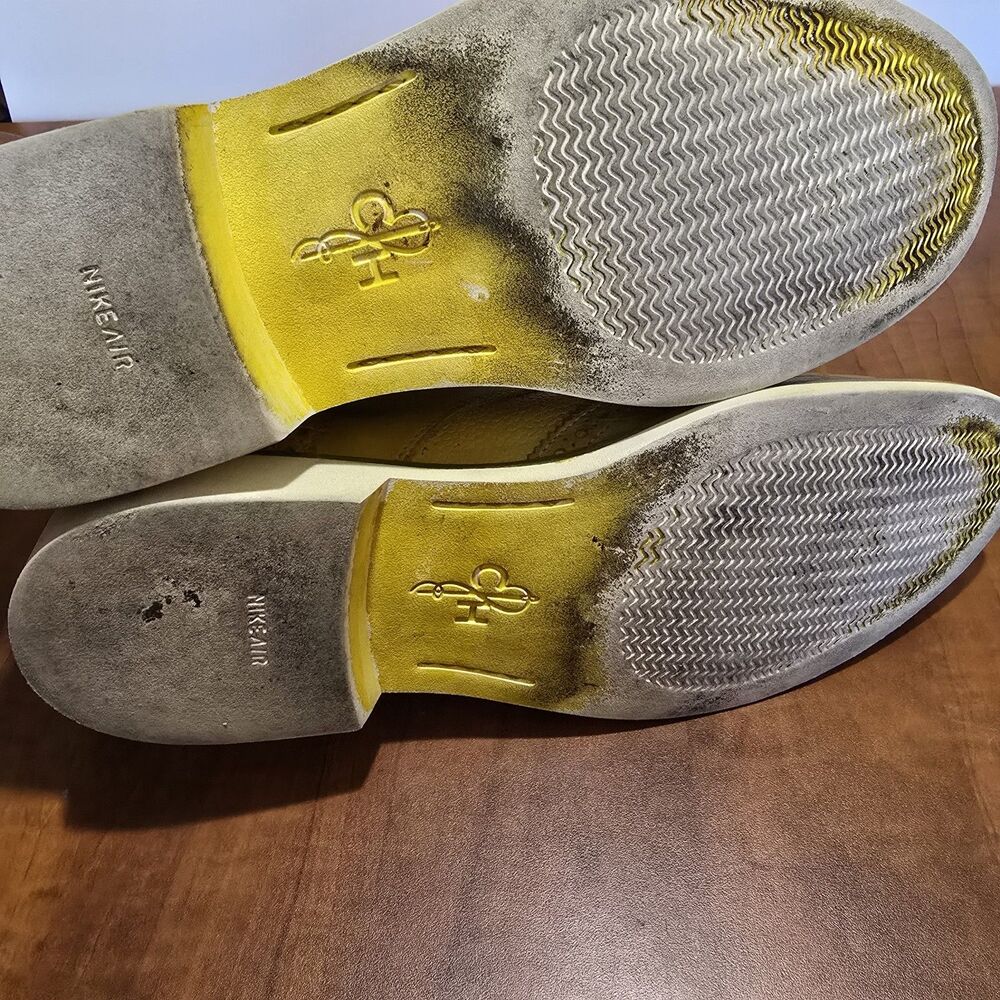 Cole Haan Yellow Wingtip Brogue Crocodile Textured Lace Up Dress Shoes 10.5M - Picture 8 of 9
